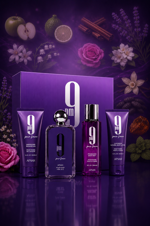 Afnan - 9PM 3.4 EDP L + 3.4SG + 3.4BL + 5.0 BODY MIST - GIFT SET LADIES