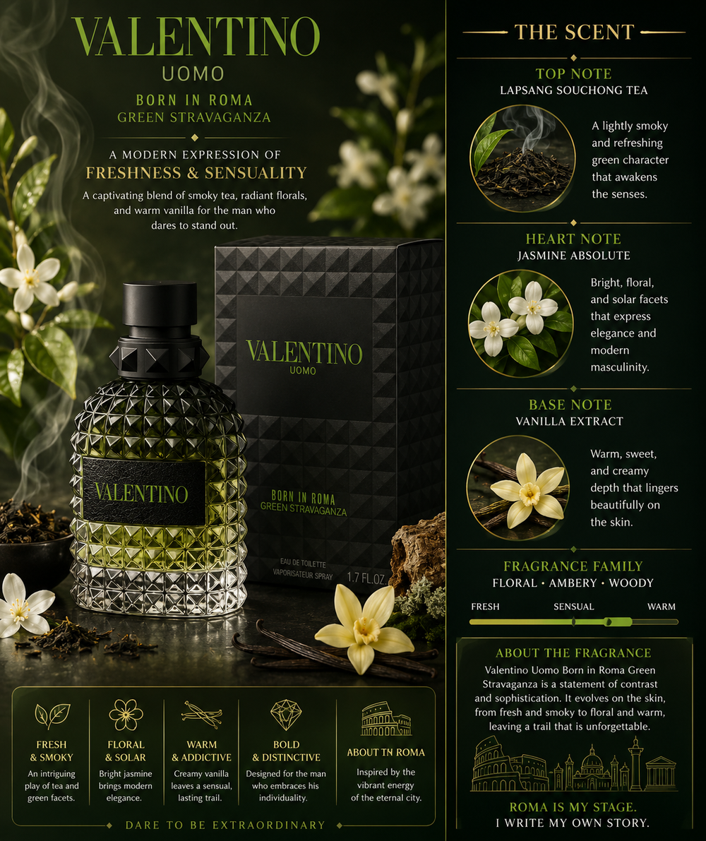 Valentino Uomo Born in Roma Green Stravaganza 1.7oz EDT M