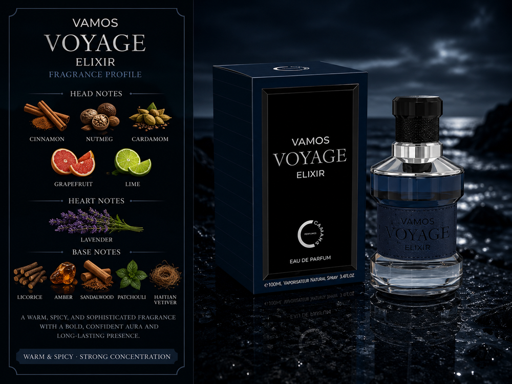 Vamos Voyage Elixir (Pour Homme) - 100ML Edp by Camara Perfumes