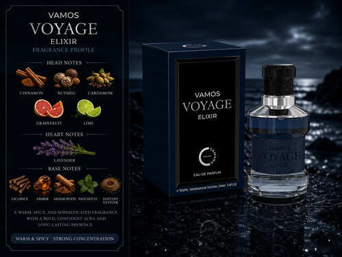 Vamos Voyage Elixir (Pour Homme) - 100ML Edp by Camara Perfumes