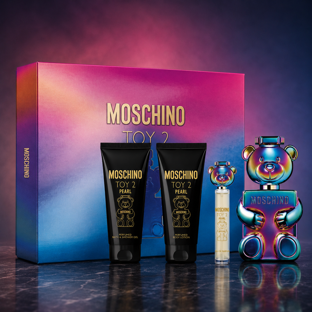 SET MOSCHINO TOY 2 PEARL 3.4 EDP U +3.4 BL+3.4BSG + 10ML MINI