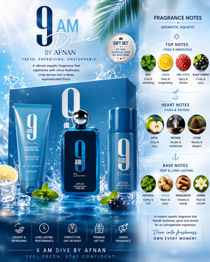 Afnan - 9AM Dive 3.4 EDP M + 5.0SG + 5.0DEO SPRAY GIFT SET
